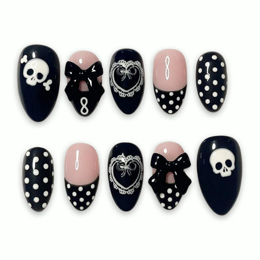 A97 Skull Bow Black White