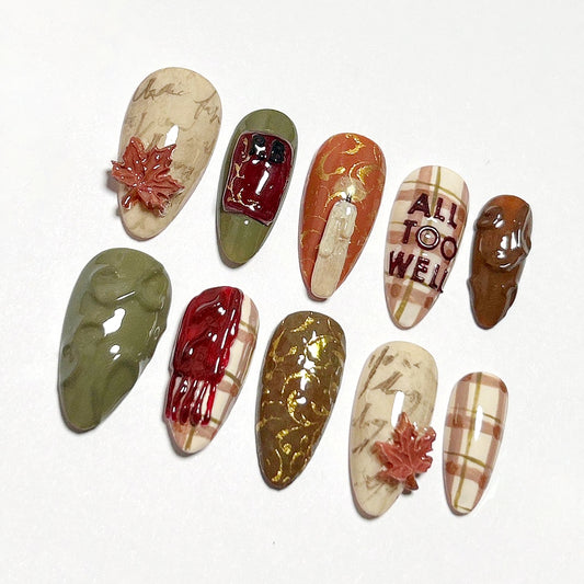 A113 Maple leaves and candles