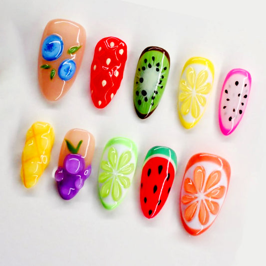 A6 Strawberry Grape Orange 3D Nail