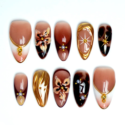 A48 Brown Flower VIntage