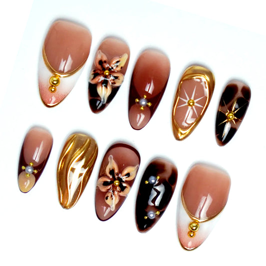 A48 Brown Flower VIntage