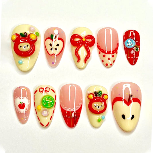 A61 Y2k Colors Bow Bear 3d