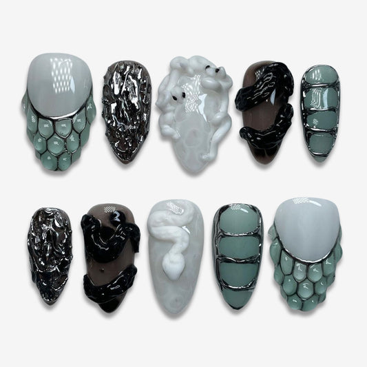 Unique Halloween 3D Gel Press On Nail