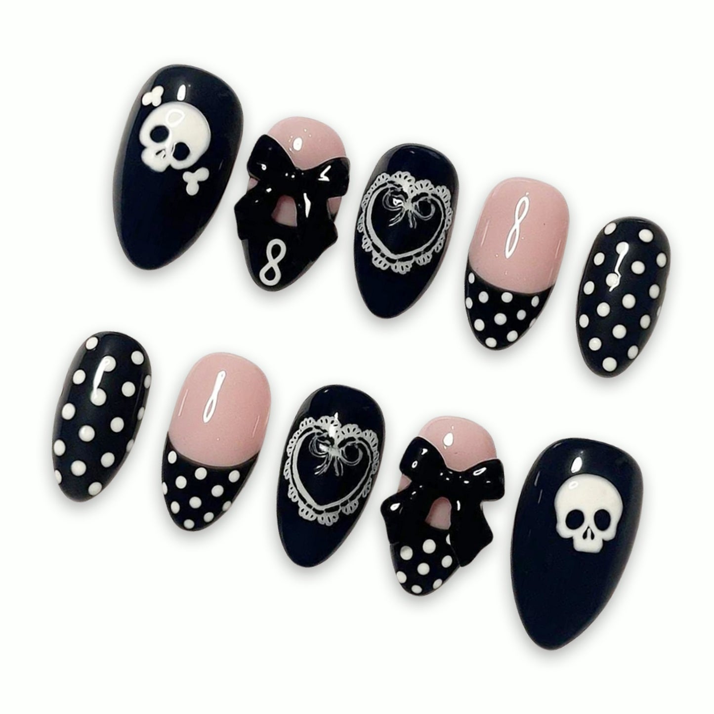 A97 Skull Bow Black White