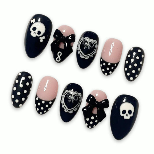 A97 Skull Bow Black White