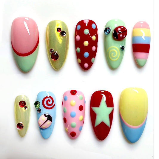 Colorful Star Ladybug With Polka Dot