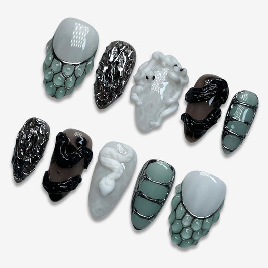 Unique Halloween 3D Gel Press On Nail