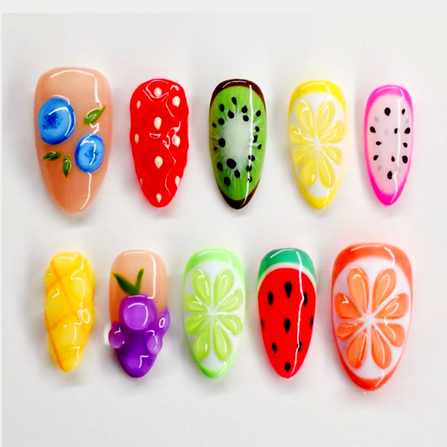 A6 Strawberry Grape Orange 3D Nail