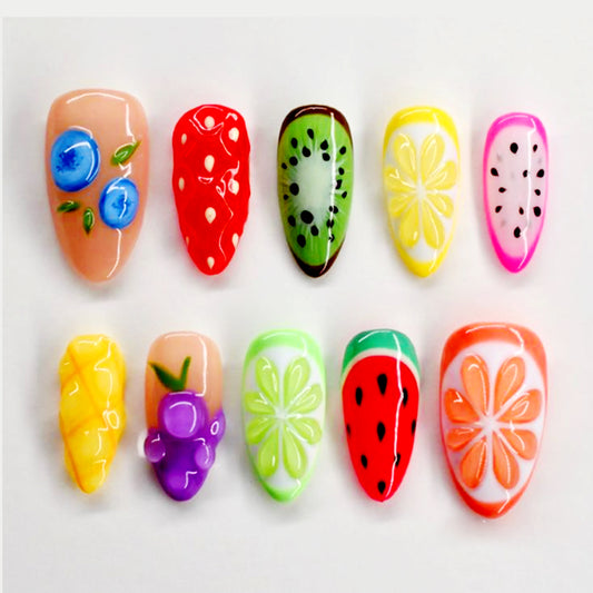 A6 Strawberry Grape Orange 3D Nail