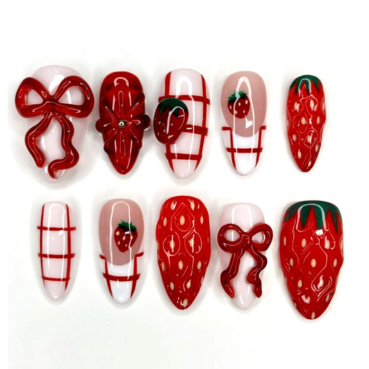 A23 Red Strawberries and Bows